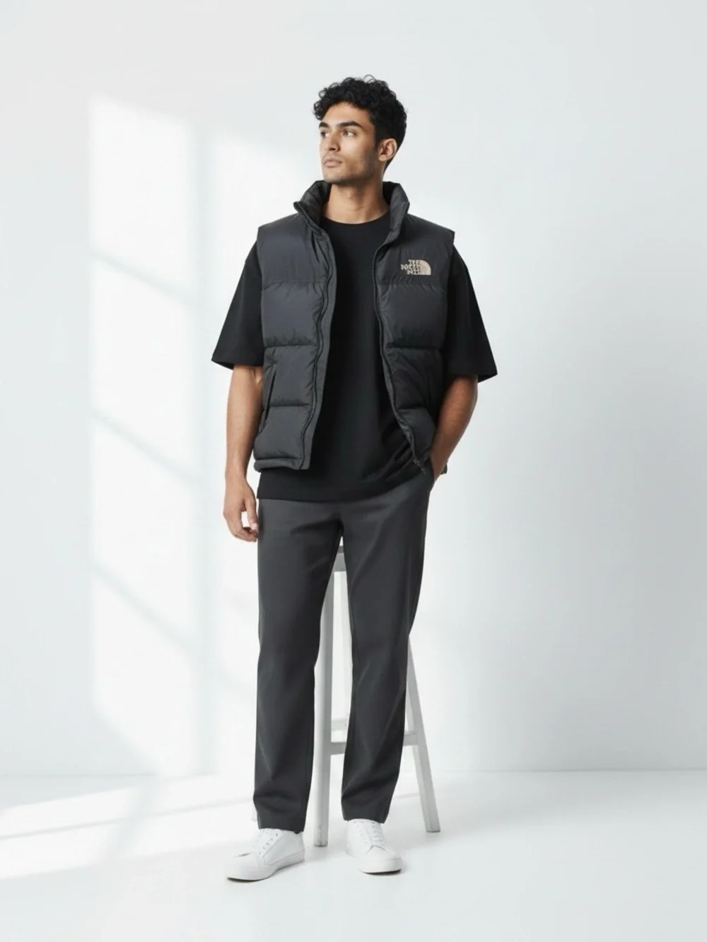The North Face Nuptse Black Quilted Puffer Vest for Men Size M